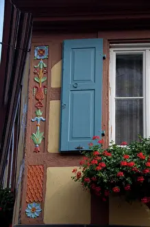 Sight Seeing Prints: Germany, Franconia, Rothenburg. Colorful half-timbered architecture