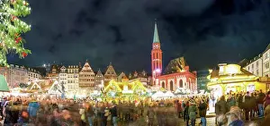 Lighted Prints: Germany, Frankfurt, Christmas market at Roemerberg