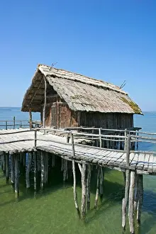 Travelling Prints: Germany, Unteruhldingen at Lake Constance, historical houses, museum