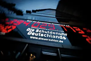 Atmospheric Light Prints: Germany's Debt Clock by the Taxpayers Association of Germany Berlin
