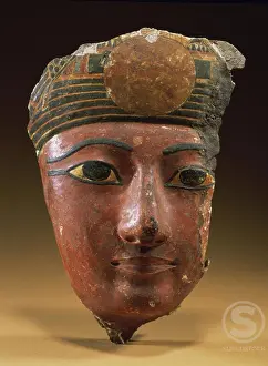 Egyptian Prints: A Gesso-Painted Fragmentary Funerary Mask 1550-1070 B.C. Egyptian Art