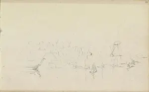 Stad Prints: Gezicht op een stad aan het water