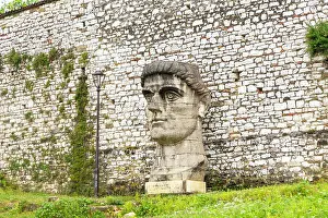 World Heritage Prints: Giant sculpture head of Roman emperor Constantine the First (272-337 AD)