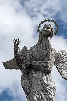 2016 Prints: A giant statue of the Virgin of the Americas on Panecillo hill in Quito, Ecuador