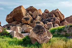 Boulders Prints: Giant stone boulders in Hampi, Karnataka, India