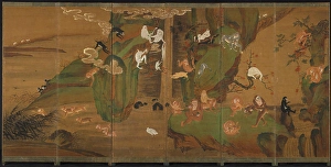 Joseon Prints: Gibbons in a Landscape, early 1900s