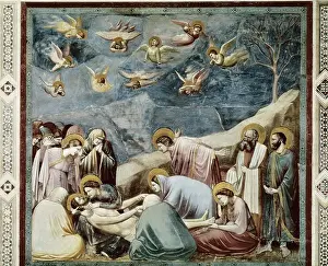 Frescoes Prints: Giotto di Bondone (1267-1337). Scenes from the Life of Christ: Lamentation