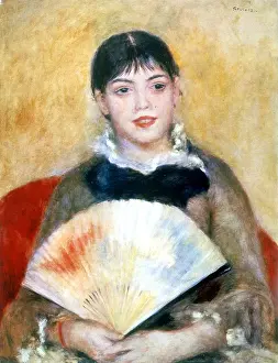 1881 Prints: Girl with a fan, 1881 Artist: Pierre-Auguste Renoir