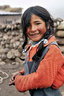 Looks Into The Camera Prints: Girl in Pampa Blanca village, Munizip Charazani