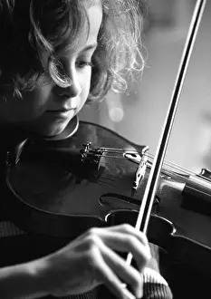 Hard Work Prints: Girl playing violin
