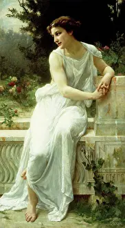 19th Century European Art Prints: Girl of Pompei in a Garden; Jeune Fille de Pompei dans un Jardin