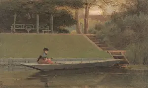 Pastel Prints: Girl in a Punt, George Dunlop Leslie