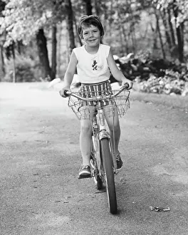 Girl riding a bicycle