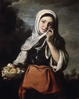 17th Prints: Girl Selling Fruit ca. 1650 Bartolome Esteban Murillo (1617-1682 Spanish) Oil on canvas Pushkin Museum of Fine Arts