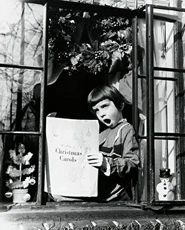 Snowman Prints: Girl sitting at the window and singing