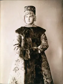 Vertical Image Prints: Girl in traditional dress (19th c. North Russia, Tver Province Russia ca. before 1917