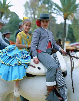 Adult Animal Prints: Girls Dressed in Andalusian Costume