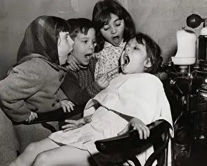 Children Only Prints: Girls playing dentist