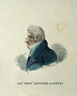 Lithograph Prints: Giuseppe Gazzeri. Coloured lithograph by Ridolfi after F. B