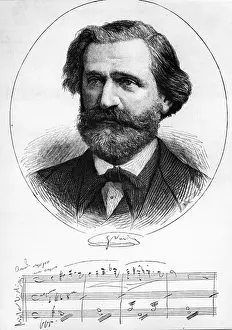 Arts Culture And Entertainment Prints: Giuseppe Verdi and his work Aida by unknown artist