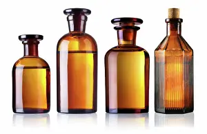 Reihe Prints: glasflasche, arzneiflasche, apothekerflasche