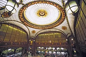 Cupola Prints: Glass dome inside Bank Société Générale, Paris, France, Europe