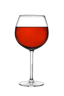 Beverage Prints: Glass of red wine cutout, isolated on white background