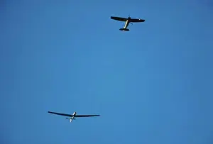 Transit Prints: Glider Being Towed by Airplane