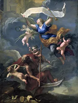 Angel Prints: The glory of Louis XIV triumphing over time by Baldassare Franceschini, 17th century