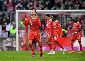 Sports Facility Prints: Goal celebration Benjamin Pavard FC Bayern Muenchen FCB (05) Sadio Mane Bayern FC Muenchen FCB (17)