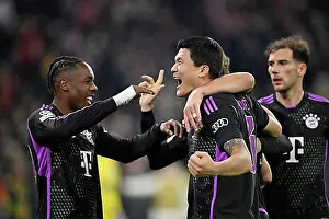 Sports Facility Prints: Goal celebration Mathys Tel FC Bayern Muenchen FCB (39) Min-jae Kim FC Bayern Muenchen FCB (03)