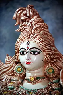 Hindu Prints: Goddess durga idol on durga puja festival Kumartuli Calcutta Kolkata West Bengal India 12-September-2009 Copyright