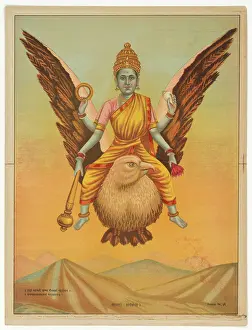 Instrument Prints: Goddess Sarasvati ca. 1890-20 India In this rare representation of Sarasvati