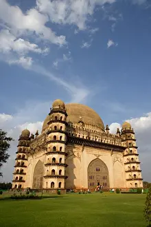 Karnataka Prints: Gol Gumbaz ; built in 1659 ; Mausoleum of Muhammad Adil Shah ii 1627-57 ; dome is second largest one in world which is