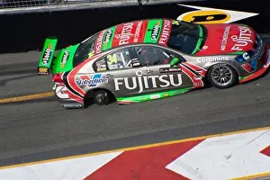 Lane Prints: Gold Coast 600 V8 Supercar 21-23 October 2012 Car race the track lost rear wheel