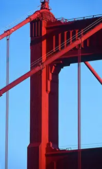 San Francisco Prints: Detail of Golden Gate Bridge, San Francisco, California, North America