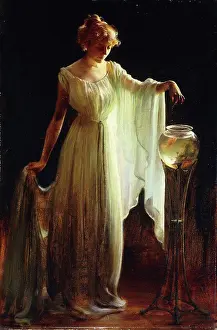 Feeding Prints: The Goldfish. Charles Courtney Curran (1861-1942)