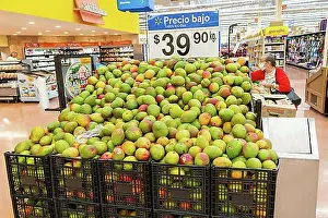 Produce Prints: Goods and produce on display inside Walmart superstore shop store