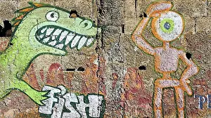 Sicily Prints: Graffiti, Etna National Park, Etna, Volcano, Eastern Sicily, Sicily, Itali