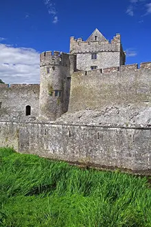 Stone Wall Prints: Grass in front of a castle, Cahir Castle