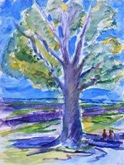 Fine Prints: The Great Tree, 2015, Richard H. Fox (b.1960/American), Watercolor on Paper