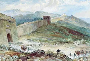 Adult Animal Prints: The Great Wall of China William Simpson (1823-1899 British) Watercolor & pencil