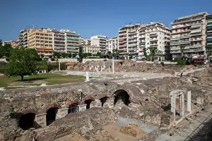 Hellenic Prints: Greece, Central Macedonia, Thessaloniki, The Roman Agora ruins