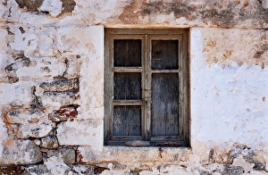 Front Of House Prints: Greece, Gerolimenas, old window