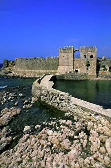 15th Century Prints: Greece, Methoni, Venetian Fortress Of Modone, 15Th Century, Seagate