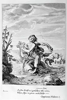Greek Prints: Greek mythology: Arion an Dionysiac poet credited with inventing the dithyramb