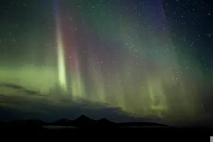 Night Picture Prints: Green nothern lights, aurora borealis, Spitsbergen, Svalbard, Norway, Scandinavia, Europe