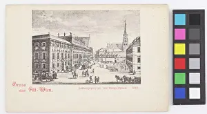 Graphics And Photo Collection Prints: Greetings from Alt - Vienna, Lobkowitz-Platz with the citizen-Spitale