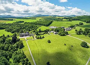 Top Down Prints: Greystoke Castle from a drone, Greystoke