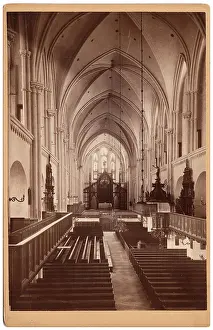 Foto Prints: Grienwaldt, church interior in Bremen (without date): View of the choir and pulpit